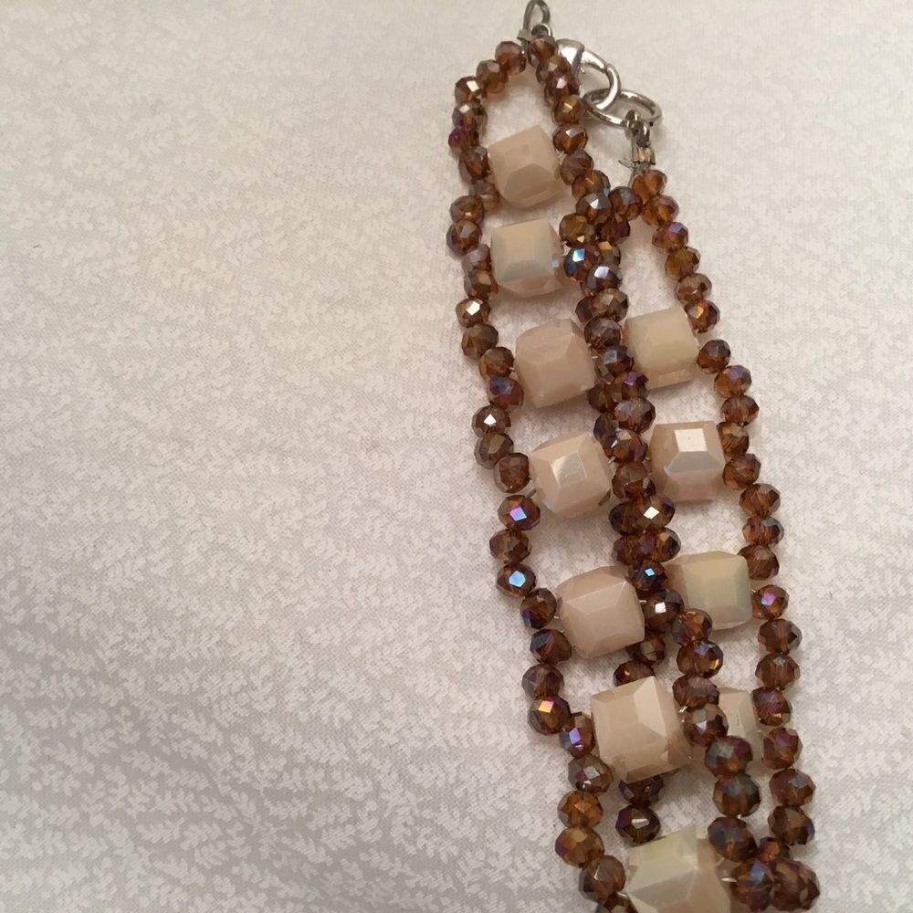 Rose Crystals with White Cubes 9” Bracelet/Anklet